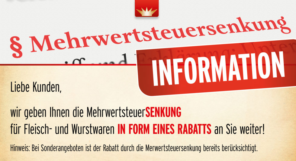 Information Mehrwertsteuersenkung Robert Müller